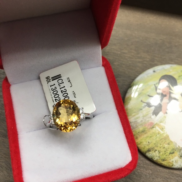 NEW Certified 5CT Natural Citrine S925 Silver Ring - Picture 4 of 17
